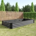 thumbnail image 7 of Knubmt Outdoor Rectangle Metal Garden Bed Raised Planter for Flowers, Vegetables, Plants, Black, 7.6x3.7x0.98ft, 7 of 7