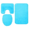 thumbnail image 2 of 3 Piece Bathroom Rug Set Super Soft Toilet Bathroom Toilet Tub Air Floor Mat Nonslip Mat Carpet Blue Toilet Mat, 2 of 7