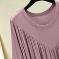 thumbnail image 5 of Hilenly Womens Nightgown Short Sleeve Sleepwear Comfy Sleepshirts Pleated Crewneck Nightshirt Comfy House Dress, 5 of 8