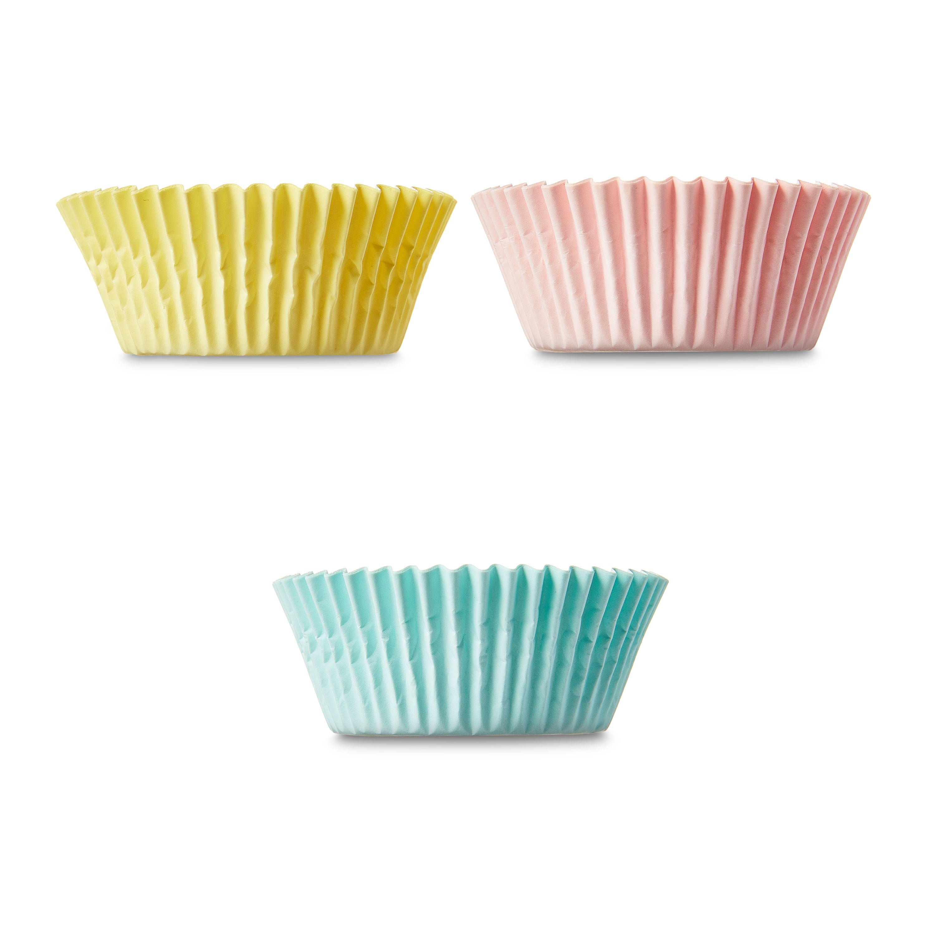Great Value Cupcake Liners, Pink, Yellow & Blue, 96 Count