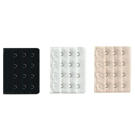 

BLGAT 3 Pcs Ladies Underwear Extension Buckle Ladies Bra Extension Belt Extender Black