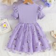 thumbnail image 6 of Toddler Children Girls Fly Sleeve Embroidered Flowers Prints Dresses Dress Clothes 4t dress toddler girls outfit, 6 of 6
