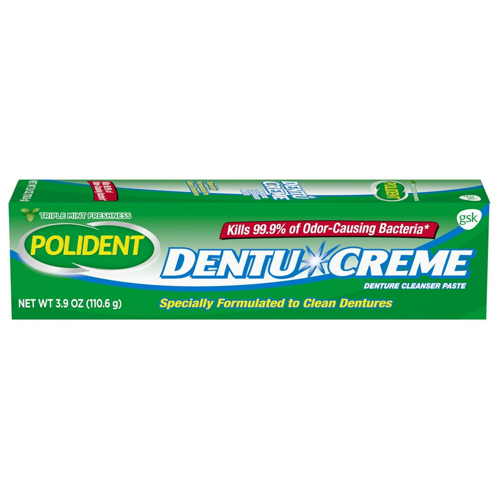 Polident Paste for Denture and Partials Cleaning, Triple Mint Freshness