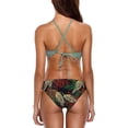 thumbnail image 3 of Charmo Womens Bikini Swimsuit Set Halter High Neck Cross Back Bathing Suit, 3 of 6