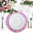 thumbnail image 4 of 15 Inch Round Grid Plate Mats Heat Non-Slip Resistant PVC Placemats for Kitchen Dining Table Decor Small Colors Shapes 4PCS, 4 of 5