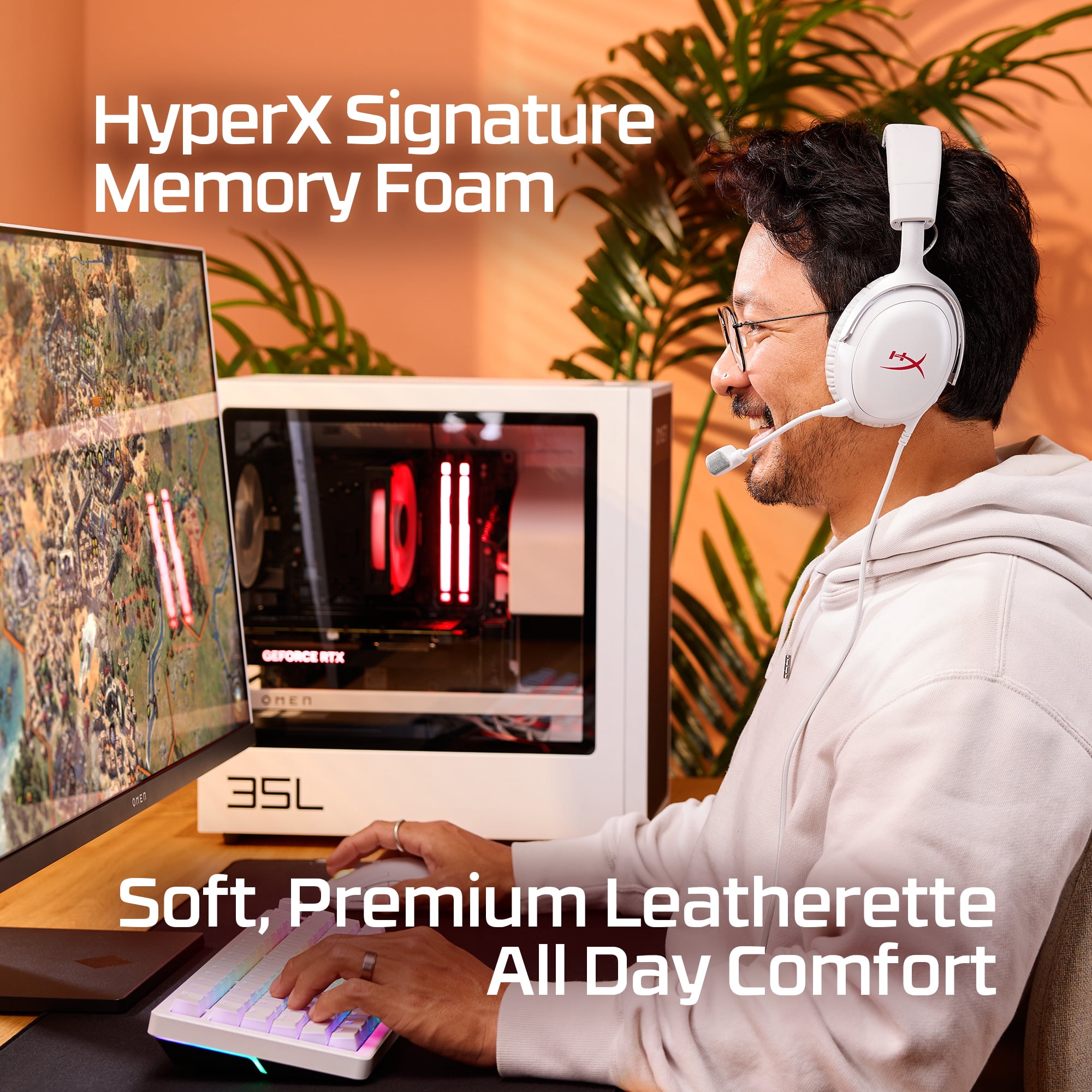 HyperX Cloud III – Wired Gaming Headset, PC, PS5, Xbox Series X|S, Angled 53mm Drivers, DTS Spatial Audio, Memory Foam, Durable Frame, Ultra-Clear 10mm Mic, USB-C, USB-A, 3.5mm – Gray/Red
