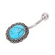 thumbnail image 4 of Clavos para el ombligo estilo retro turquesa hechos a mano, hipoalergénicos, exquisitos anillos colgantes estilo bohemio para el ombligo para mujer, 4 of 10