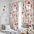 thumbnail image 5 of Blackout Kids Curtains,Beige Christmas Santa and Reindeer Pattern Childrens Insulated Curtains Set Of 2,Bedroom Essentials,Toddler Room Decor 52"x84", 5 of 5