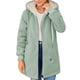 thumbnail image 3 of Chaqueta con Cremallera y Bolsillos para Mujer, Sudadera Larga Extragrande con Capucha, Abrigo Afelpado y Cálido. Verde M, 3 of 7