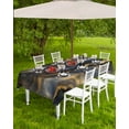 thumbnail image 4 of Fsddascl Modern Abstract Outdoor Tablecloth - 60x120 Inch Rectangle Dining Table Cover, Luxury Black Golden Marble Texture Waterproof Outdoor Table Cloth with Umbrella Hole & Zipper for Picnic/Patio, 4 of 7