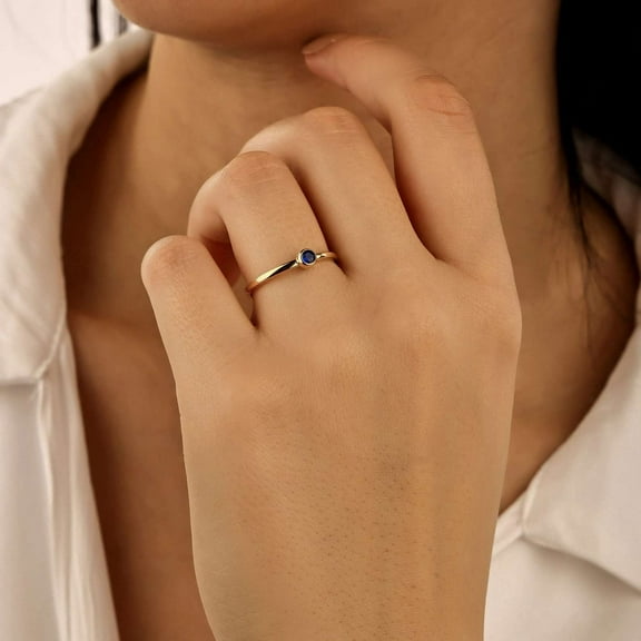 vylahjewellery 1 Ct Blue Round Brilliant Cut Moissanite Diamond Ring Solitaire Wedding Ring Delicate Single Stone Ring