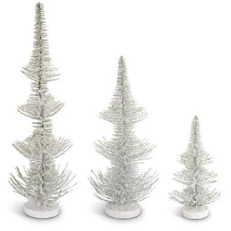 Pack of 6 Frosted Pine Artificial Table Top Christmas Trees 24.5
