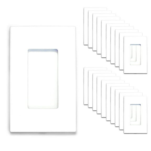 [20 Pack] NEU 1-Gang Screwless Decorator Wall Plates Child Safe Outlet Cover, 4.68" x 2.93", Unbreakable Polycarbonate Thermoplastic, Glossy White