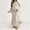 Beige, variant on Womens Maternity Maxi Dress, Mock Neck Ribbed Flare Sleeve Mermaid Hem Bodycon Long Dress for Baby Shower Photoshoot Beige Size 2XL