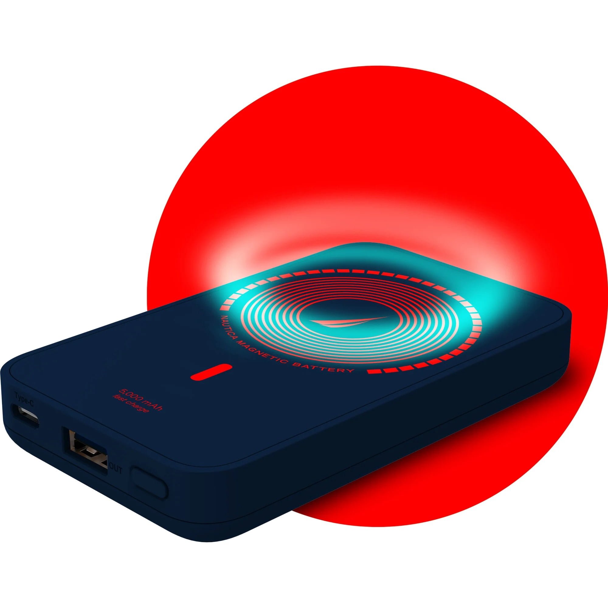 Nautica PB205 Magnetic MagSafe Power Bank 5000mAh - Navy Blue Red