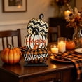 thumbnail image 7 of AZXY Halloween Decorations Stacked Wooden Pumpkin Tabletop Sign, Halloween Decor, Halloween Pumpkins, Halloween Indoor Decor, Halloween Party Decor, Happy Halloween Table Ornament for Home Display, 7 of 7