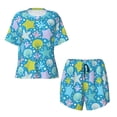 thumbnail image 4 of Lsque Starfish Women's Short-Sleeved Pajama Set - 2 Piece Soft and Lightweight Sleepwear Set-Small, 4 of 9