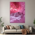 thumbnail image 5 of Mudket Sleeping White Leopard Framed Canvas Wall Art, Cute Girly Pink Leopard Wall Art Jungle Decor for Girls Bedroom, Dorm Room, Bathroom, Ready to Hang - 12"L x 8"W, 5 of 10