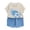A154 Light Blue, variant on Glisme Toddler Boys Outfit Set Graphic Print Short Sleeve Crew Neck Shirt With Fashion Shorts Set Summer Breathable Boys Outfit Size 4-5 Years Black