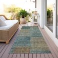 thumbnail image 6 of Addison Rugs Chantille Indoor/Outdoor Transitional Squares Teal Washable Runner Rug, 2'3" x 7'6", 6 of 6