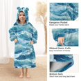 thumbnail image 3 of FORMRS Wearable Blanket Hoodie with Sleeves for Kids Cozy Flannel Sweatshirt, Green Watercolor Ocean Waves, 3 of 7