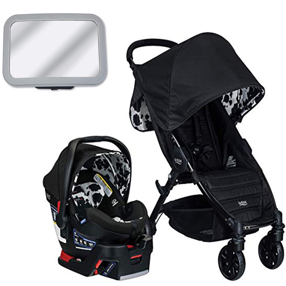 Britax Pathway B Safe Ultra Travel System Cowmooflage With Mirror Bundle
