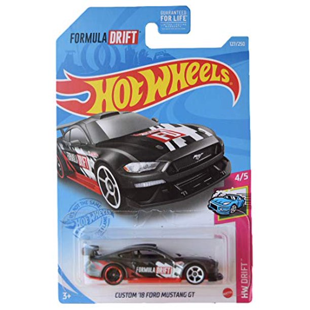 Hot Wheels Custom 18 Ford Mustang Gt Black Formula Drift 21 Hw Drift Walmart Com