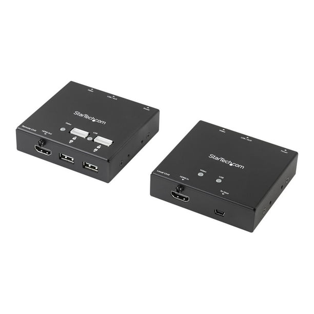 StarTech.com USB 4 CAT 6 HDMI CAT6 Extenseur HDMI sur avec Concentrateur Ports - Télécomman sur CAT5 Ou CAT6 - 165 ft (50M) - 1080p (ST121USBHD) - Vidéo/audio/infrarouge/usb Extenseur - sur - jusqu'à 164 ft