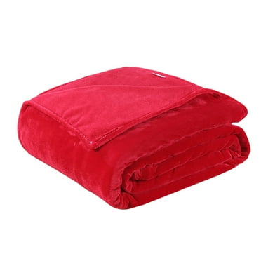 Worgeous Thick Blankets Flannel Fleece Blanket Lightweight Warm Bed Blanket 100x140cm (Red)