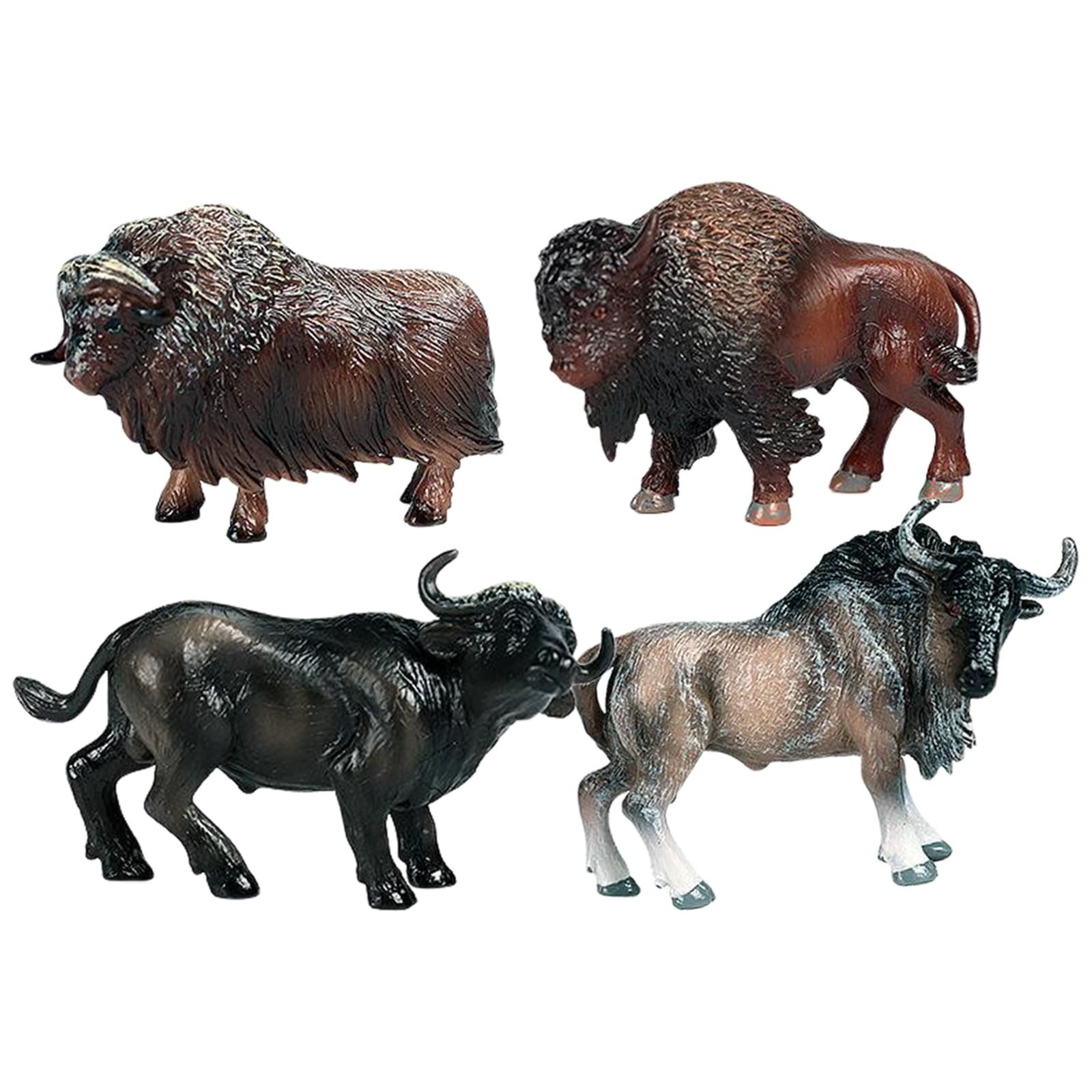 4pcs Animals Figurine Simulation Cow Farm Animal Models Toy for Collection 