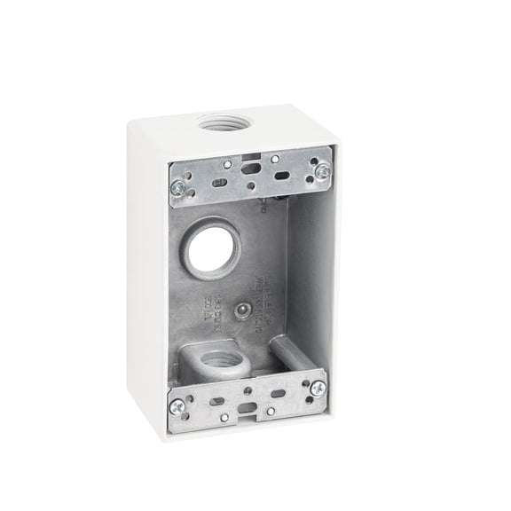 Caja para tomacorriente eléctrica Sealproof de 1 módulo, 9 cm, resistente a la intemperie
