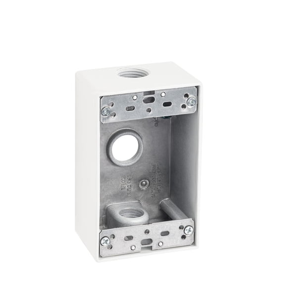 Caja para tomacorriente eléctrica Sealproof de 1 módulo, 9 cm, resistente a la intemperie