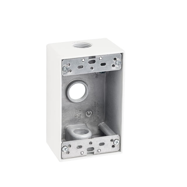 Caja para tomacorriente eléctrica Sealproof de 1 módulo, 9 cm, resistente a la intemperie