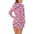 thumbnail image 5 of Women Warm Hooded Romper Dog Paw Shorts Long Sleeve Jumpsuits Cute Sleepshirt Zip Up Loungewear Fuzzy Shaggy Pajama Winter Trendy Onesies Comfy Nightshirt Pocket Rompers, 5 of 5
