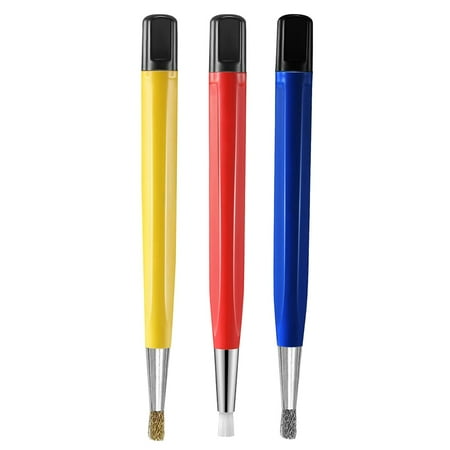 

3Pcs/Set Fiberglass Steel Scratch Brush Pen Fiber Bristles Polish Watch Rust Dirt Remover Jewelry Circuit Board Cleaning