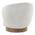 thumbnail image 4 of CHITA Modern Swivel Accent Chair, Round Upholstered Barrel Arm Chair for Living Bedroom, Fabric in Light Gray, 4 of 10