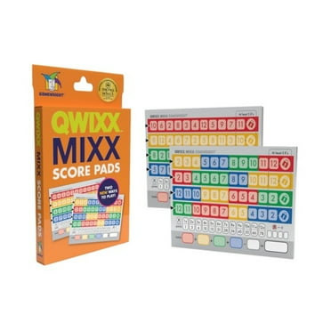 Gamewright Qwixx Mixx - Genuine Enhanced Game Play Add-On Replacement Scorecards for Qwixx - A Fast Family Dice Game, Ages 8