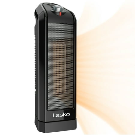 Lasko 1500W Oscillating Ceramic Tower Space Heater, CT16450, Black