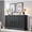 Grey, variant on SinCiDo 58" Fluted Chest of Drawer, Wood Dresser with 2 Drawer and 4 Doors, Modern Storage Cabinet for Living Room, Bedroom