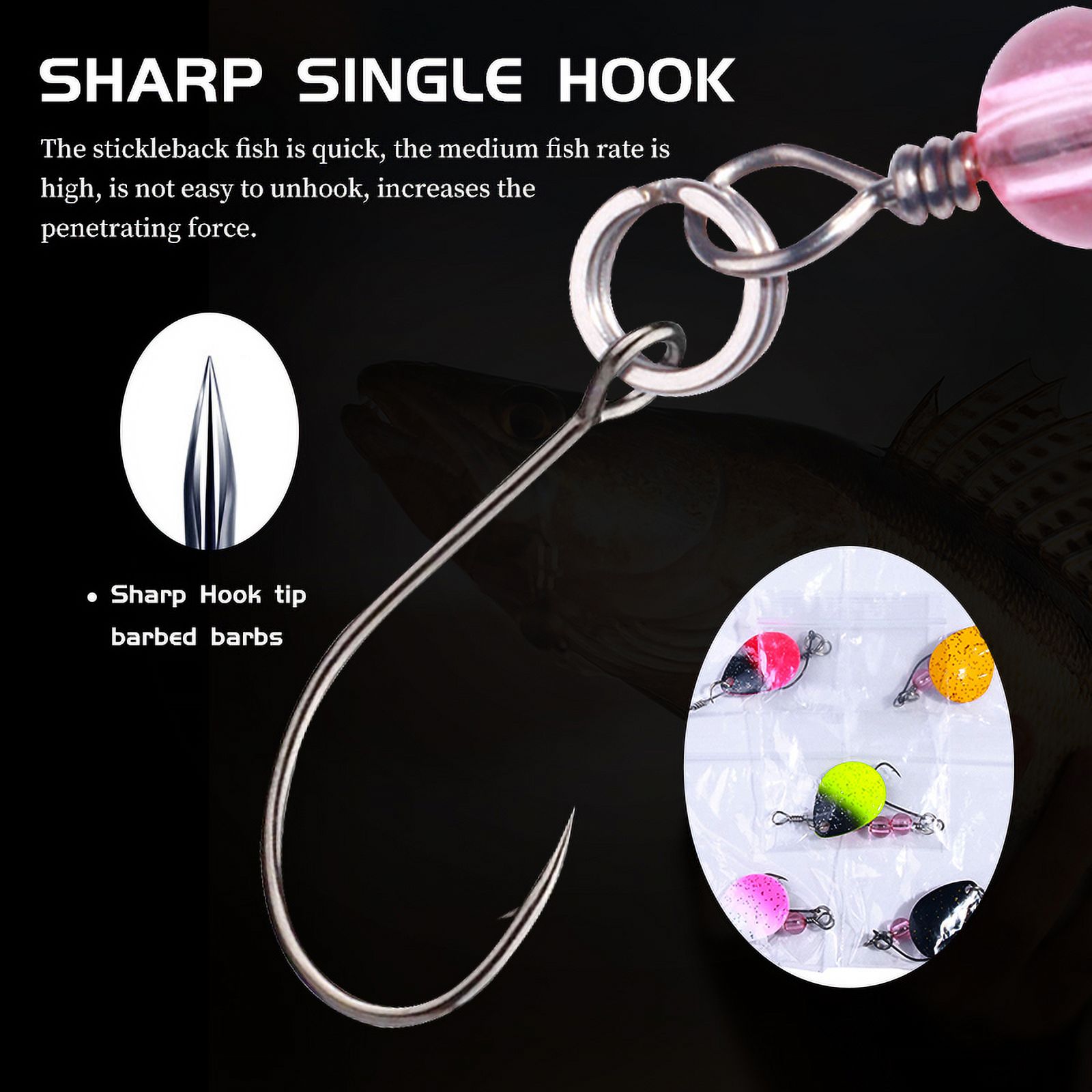 Fishing Lures Spinnerbaits, HENGJIA 15PCS Fishing Lure,Trout Bass Spinner Lures with Sharp Hook for Freshwater Fishing, 2.6in/0.08oz