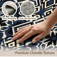 thumbnail image 6 of ODIKA Navy Interlocking Motif Geometric Contemporary Abstract Large for Queen Size Bedroom, Under Bed, Master , Foldable Easy Care, 6 of 7