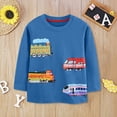 thumbnail image 2 of Bjutir Fall T Shirts For Boys Toddler Cartoon Car Print Long Sleeve Crew Neck Tops Comfort Soft Kids Daily Wear Tees Size 12 Months-7 Years, 2 of 9