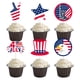 thumbnail image 3 of 60 piezas de adornos para cupcakes del Día de la Independencia con bandera y estrella, adornos patrióticos para cupcakes de EE. UU., suministros para decoraciones para pasteles de fiestas temáticas, 3 of 5