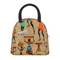 thumbnail image 6 of Horeoi Dancing African Women Pattern Large Insulated Lunch Bag for Work, School, Picnic - Waterproof, Durable Oxford Cloth, Comfortable Handle-Black, 6 of 9