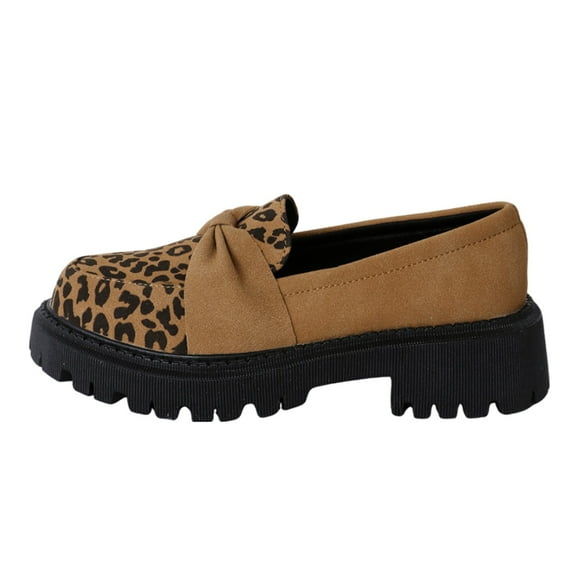 Xiaoxatg Women's Casual Shoes Fashionable Leather Printed On Comfortable Footwear for Everyday Use 7.5 Coffee