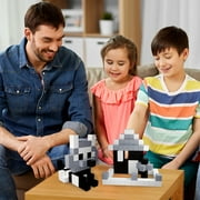 PicassoTiles 101PCS Black & White 1 Magnetic Puzzle Cube Set, STEM Educational Building Blocks, Sensory Learning Toy with Idea Book for Kids