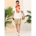 thumbnail image 3 of Lars Amadeus Camisas de lino para hombre, manga corta, cuello de punto, color sólido, camisa de verano con bolsillo blanco M Unique Bargains Camisas, 3 of 6