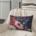 thumbnail image 5 of Picia Colorful Flower Peacock Pattern Plush Pillow Case – Soft and Cozy Cushion Cover, Hypoallergenic Throw Pillow Case for Home Decor-16"x24", 5 of 6