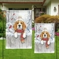 thumbnail image 4 of Playful Beagle Welcomes Winter Snowy Day with Cardinal Bird Garden Flag 12x18in Double Sided Beagles Dog Lover Gifts Idea Outdoor Decor - 2017, 4 of 5
