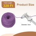 thumbnail image 2 of Cuerda de yute natural de 100 pies, cuerda de yute de 3 mm para manualidades, envoltura de regalos, decoración, jardinería, color púrpura claro, 2 of 6